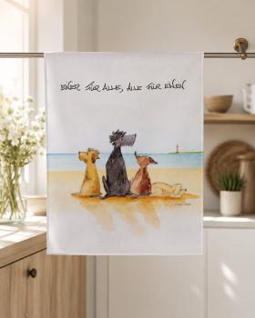 Geschirrtücher mit Kunstdruck "Einer für alle, alle für einen