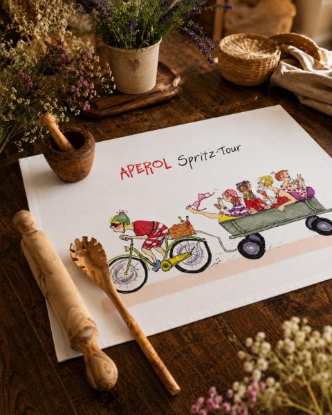 Geschirrtücher mit Kunstdruck "Aperol Spritz- Tour