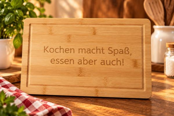 Wenn Erinnerungen nach Essen duften- Kochbuch,Softcover mit Schneidbrett "Kochen macht Spaß..."