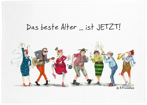 Geschirrtuch mit Motiv.
